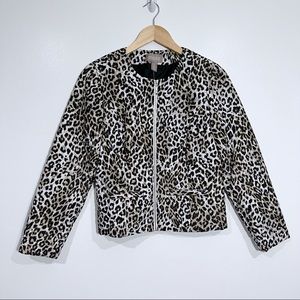Chico’s Cheetah Leopard Print Jacket Size Small Chico’s Size 0‎